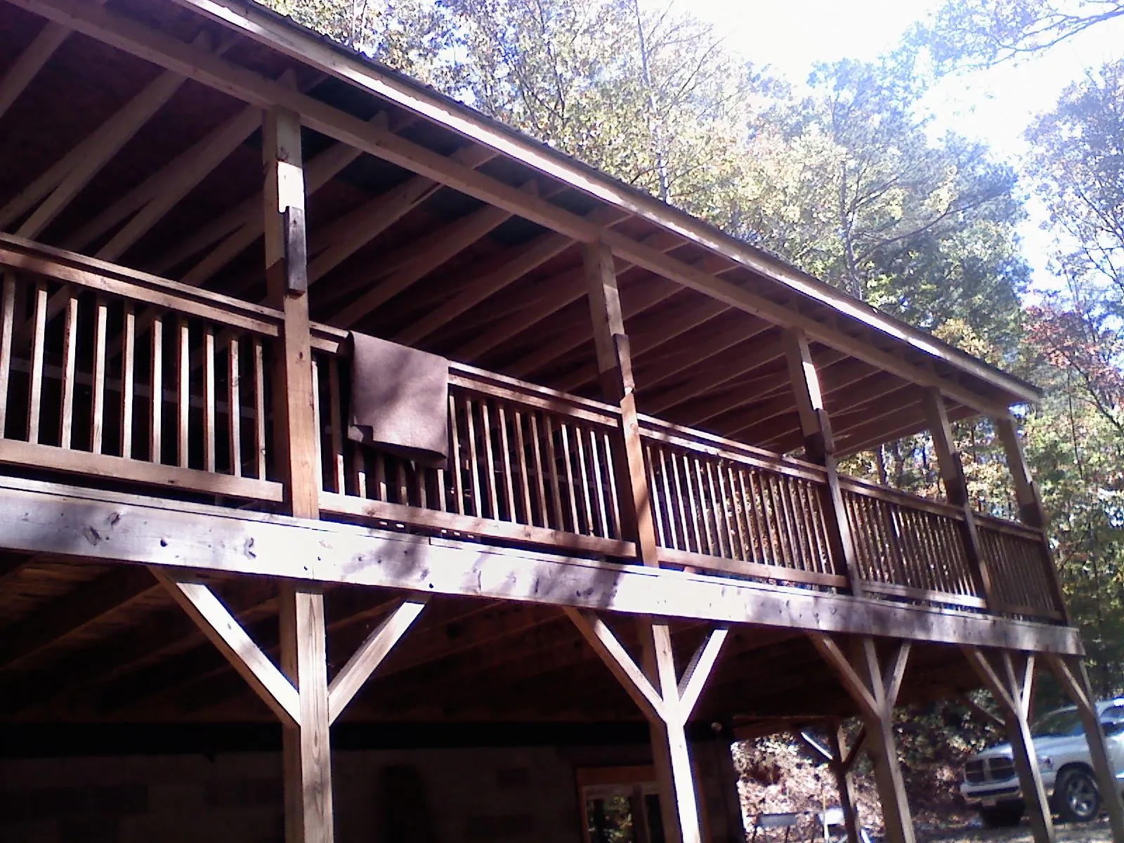 Timber framing under a new elevated porch and deck — Roof Leak Repair in Grenloch by Roofing Brothers